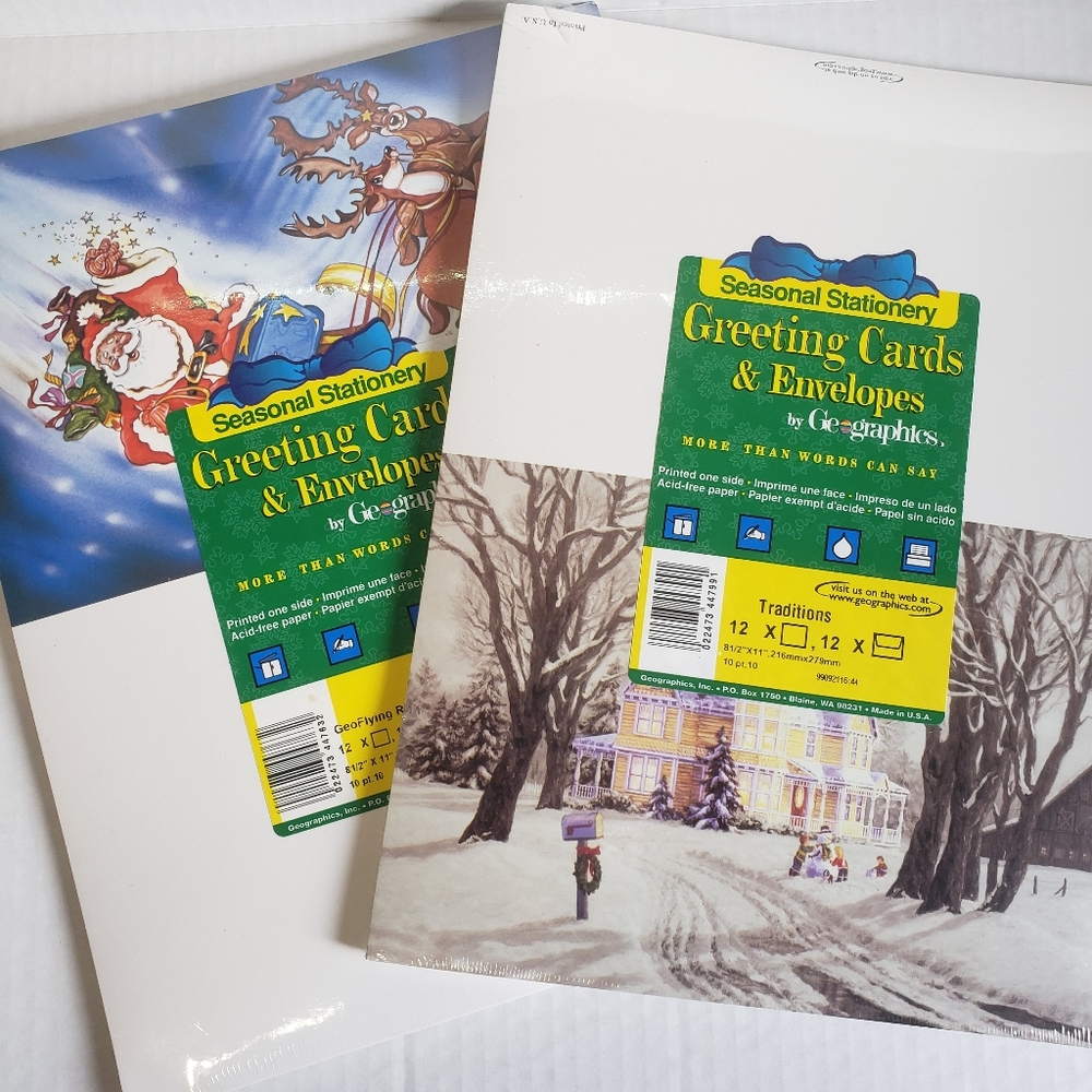 24 Customizable Christmas Cards & Envelopes 2 Different Styles